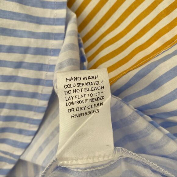 Azura Stripe Set Yellow Blue White Shorts Button Down Shirt size medium - Picture 9 of 12